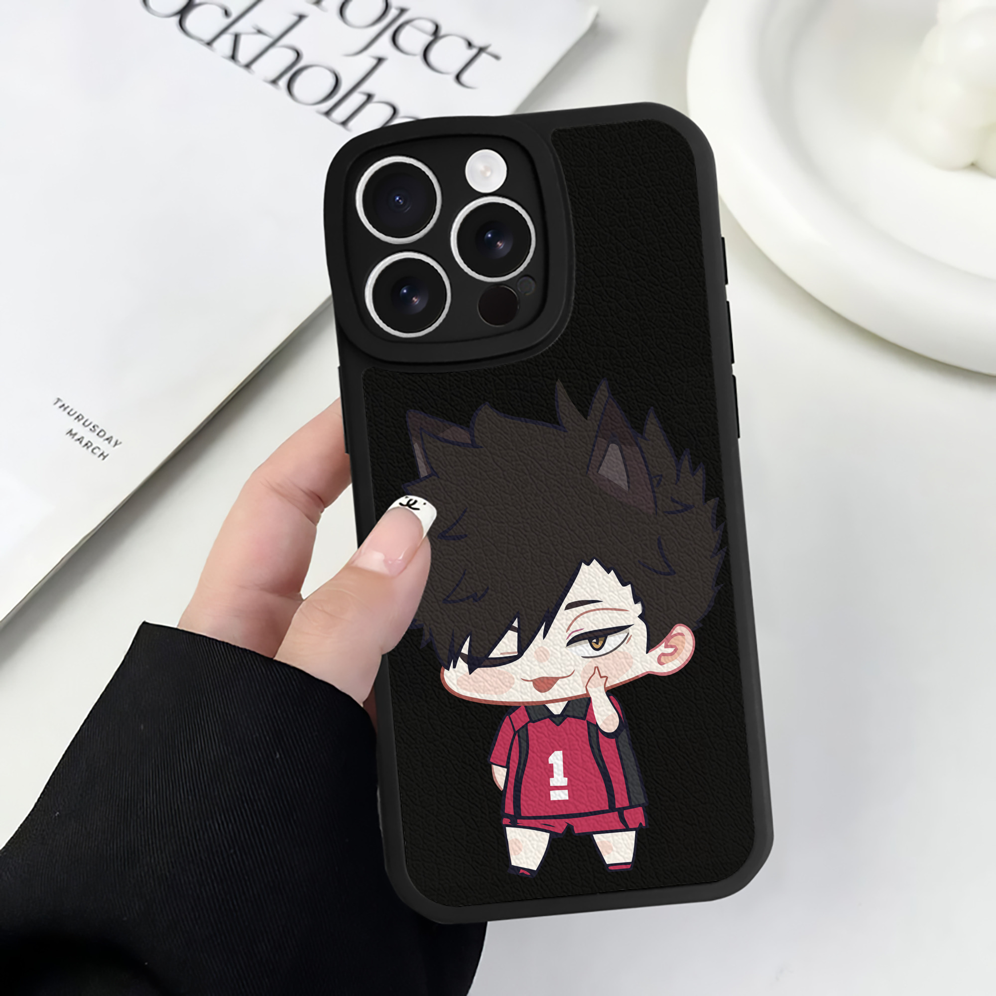 （画像用） ハイキュー!! Haikyu!! 【iPhone 16シリーズ対応】シリコンスマホケース（レザー調） 材質：シリコン